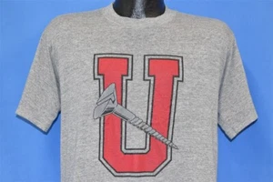 vtg 80s SCREW U COLLEGE SPOOF UNIVERSITY FUNNY JOKE HUMOR PARODY GRAY t-shirt L - Picture 1 of 4
