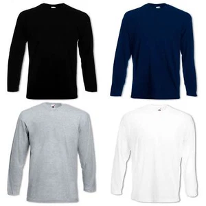 5 Fruit of the Loom Herren T Shirts Longsleeve M L XL XXL Langarm Set Shirt Neu - Bild 1 von 11