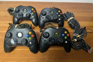 Original Xbox Controller S OEM Lot (4) AV Cables Accessories Untested As-Is - Picture 1 of 21