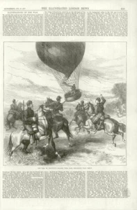 Deutsch-Französischer Krieg: Issandier Paris Ballon absteigend Dreux. Eure-et-Loir 1870 - Bild 1 von 2