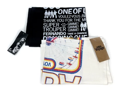 ABBA 2 x Tea Towel Gift Set  - ABBA Voyage Retro  + ABBA Hits - BNWT - Image 1 of 4