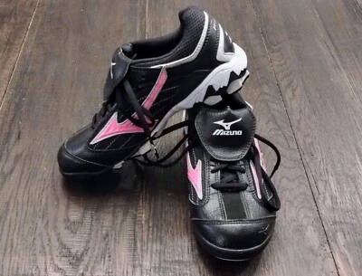 Nuevo botín de béisbol de softbol Mizuno Finch G3 320340 para mujer 5,5/4 años negro rosa Foto 1 de 4