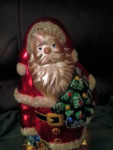 Estatua de Papá Noel vintage de vidrio soplado de 14" de alto adorno de mesa  - Imagen 1 de 18