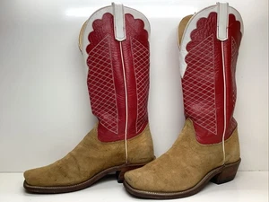 HERREN OLATHE COWBOY ECKIGE SPITZE BRAUN STIEFEL GRÖSSE 10 D - Bild 1 von 13