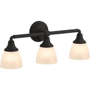 Kohler Devonshire Waschtischleuchte mit 3 Lichtern mattschwarz Innen Badezimmer - Bild 1 von 5