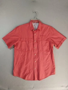Camicia uomo Izod Surfcaster media rossa manica corta ventilata colletto bottoni - Foto 1 di 9