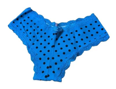 Calcinha Victoria's Secret ROSA XLR atrevida hipster azul bolinhas tamanho M - Imagem 1 de 4