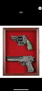 Single Or Double 2 Pistol Handgun Display Box Shadow Box - Picture 1 of 4