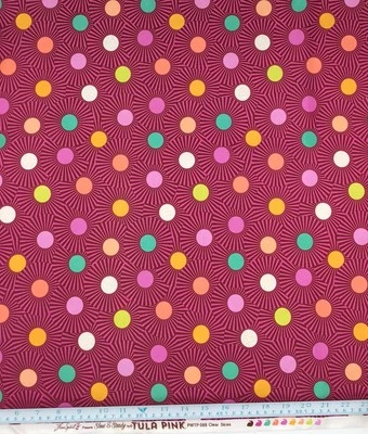 Tula Pink Fabric SLOW & STEADY Clear Skies Orange Crush OOP Fat Quarter RARE - Image 1 of 2