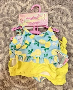 Bmagical by Btween Girls Lemons Ruffle Two Piece Bikini (set of 2) Size 5 NWT - Picture 1 of 4