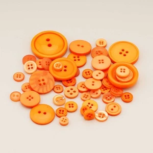 30g Orange Series Resin Buttons for Sewing Scrapbooking Clothing Handmade Decor - Picture 1 of 5