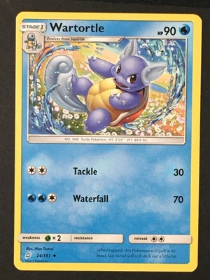 Pokemon TCG Wartortle 24/181 SM Team Up Regular Uncommon LP - Image 1 of 4