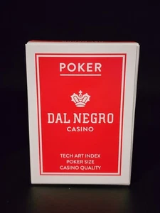 Baraja de cartas de juego Poker Dal Negro Casino Tech Art Index calidad casino nueva. - Imagen 1 de 7