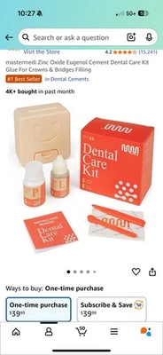 Kit de reparación dental de óxido de zinc eugenol - Relleno dental temporal y pegamento para corona/exp27 Foto 1 de 2