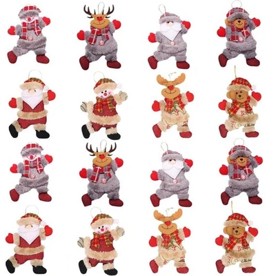 16 piezas Adornos de Peluche de Navidad Árbol de Navidad Colgante Decoración Santa Muñeco de Nieve Decoración Foto 1 de 4