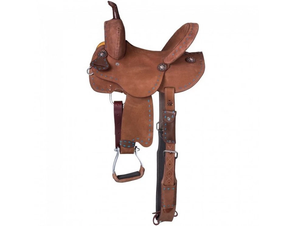 Tough 1 Western Saddle Medina Youth Barrel 12" Roughout Rk2962