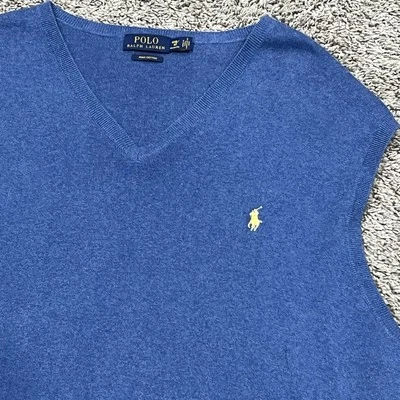 Polo Ralph Lauren Pima хлопок свитер жилет 4XB синий опрятный бизнес карьера новый без ЯРЛЫКОВ - Изображение 1 из 4