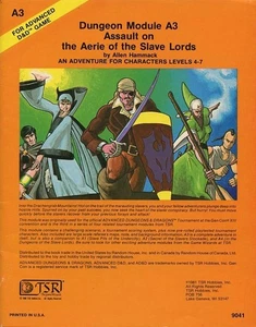 A3 IN THE AERIE OF SLAVE LORDS EXC+! Vintage D&D Module Dungeons Dragons TSR DND - Picture 1 of 2