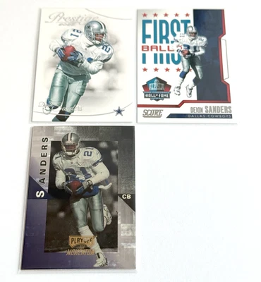 Deion Sanders - Dallas Cowboys Playoff Momentum SSD Prestige Score Lot of 3 HOF - Image 1 of 4