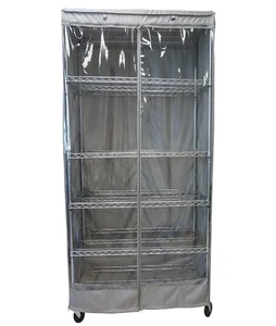Copertura per scaffalatura portaoggetti, adatta per scaffali 36"L x 18"P x 72"H un lato vedi attraverso - Foto 1 di 8