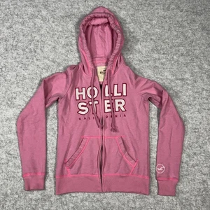 Hollister XXS Womens Pink Zip Jacket Hoodie Sweatshirt California - Picture 1 of 8