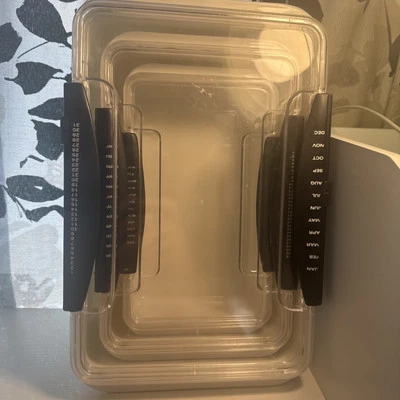 Juego de almacenamiento de fecha EKCO de colección Via 1995 tres contenedores tapas herméticas Foto 1 de 4