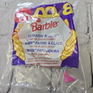 1995 McDonald's #8 Barbie Ice Skatin Barbie mit Sockel 4" Figur - versiegelt - Bild 1 von 4