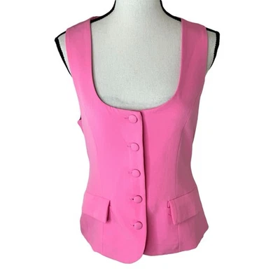 Love Tree NWOT Women’s Medium Hot Pink Sleeveless Button Front Vest Business - Image 1 of 4