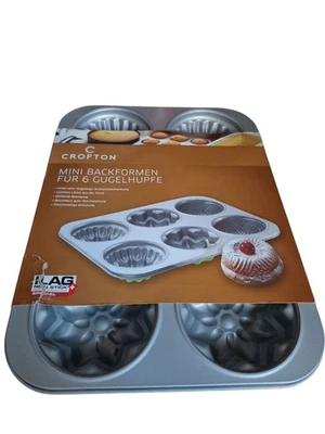 CROFTON Mini Backformen für 6 Gugelhupfe Antihaftbeschichtung Kuchen Backen - Bild 1 von 4