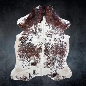 Extra großes gesprenkeltes dreifarbiges Rindsleder Größe 6,1 x 7,5 Fuß ---5236E - Bild 1 von 5