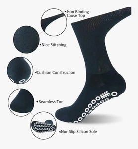 Calcetines para diabéticos antideslizantes 4pk para hombres mujeres, absorbentes de humedad antiaherentes - Imagen 1 de 4