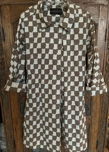 RAMOSPORT braun-weiß bedruckter Trenchcoat, Gr. Medium. - Bild 1 von 9