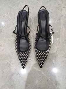 M&S COLLECTION Sparkle Kitten Heel Slingback Shoes Size 7 - Picture 1 of 10