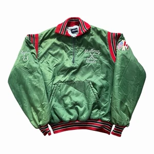 Retro 1/2 Zip Varsity Jacket Pullover Windbreaker Large St Moritz Devils - Picture 1 of 10