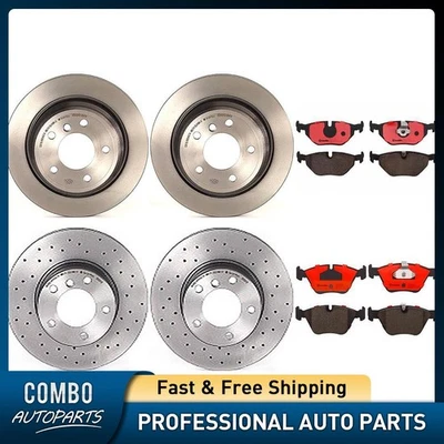 Juego de pastillas de freno de disco delanteras traseras rotor para BMW 528i 1999-2000 Foto 1 de 4