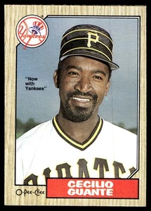 1987 O-Pee-Chee Cecilio Guante New York Yankees #219 - Picture 1 of 2