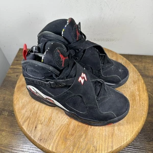 Air Jordan 8 Retro Playoffs Zapatos Mujer Talla 7 Negro Rojo 305368-062 Nubuck OG - Imagen 1 de 8