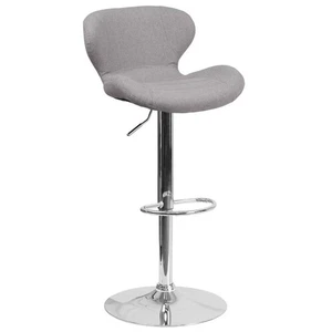 Flash Furniture Fabric Adjustable Bar Stool in Gray - Picture 1 of 12