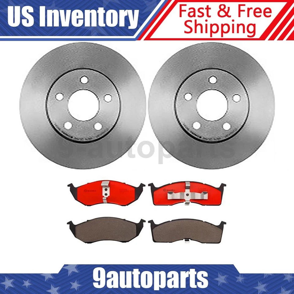 Комплект переднего тормоза Brembo дисковые роторы керамические колодки для Dodge Neon 2000-2005 годов выпуска - Изображение 1 из 4