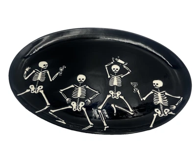 Pottery Barn вечеринки скелет блюдо Хэллоуин 18 x 13 новый с Ярлыками - Изображение 1 из 4