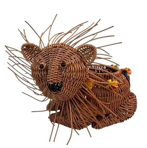 Löwe Weidenkorb Pflanzgefäß braun Blumen Handarbeit Tierdeko Pflanze Vinyl - Bild 1 von 13