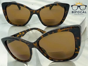 Classic Vintage Retro Cat Eye Style BIFOCAL READING SUN GLASSES READERS +2.00 - Picture 1 of 6