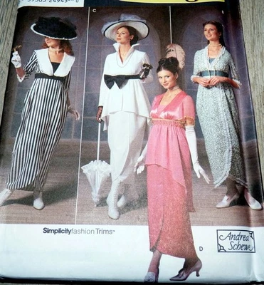 TITANIC EDWARDIAN DRESS & HAT Costume Simplicity Pattern 9699 6-8-10-12 Uncut - Image 1 of 2