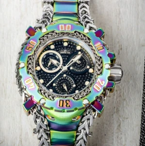 Reloj EXTREMO RARO Invicta Gladiator Diamante Esfera Negra Cronógrafo Tono Iridiscente - Imagen 1 de 13