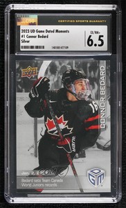 2023 Upper Deck All-Sports Game Dated Moments Silver Connor Bedard #1 CSG 6.5