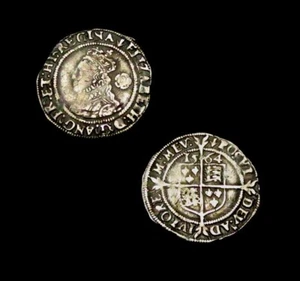 X242: 1564 Rare Early Elizabeth 1st Hammered Silver Threepence: im Pheon, S.2565 - Picture 1 of 1