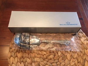 NEW WALLACE GRANDE BAROQUE LATTICE SERVING SPOON STERLING SILVER GRAND RICE 10" - Picture 1 of 7