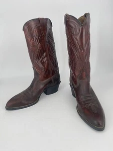 Rio Grande Cowboy Boots Men’s Brown Size 7 D Leather Western Embroidered - Picture 1 of 11