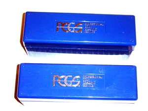 COIN STORAGE BOX SLAB HOLDER lot TWO for 40 ORIGINAL PCGS BLUE GENTLY USED clean - Picture 1 of 4