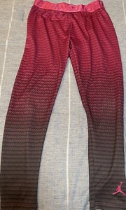 Air Jordan Jumpman Girls Dri-Fit Printed Leggings Pants Youth Pink Gray Medium - Picture 1 of 4